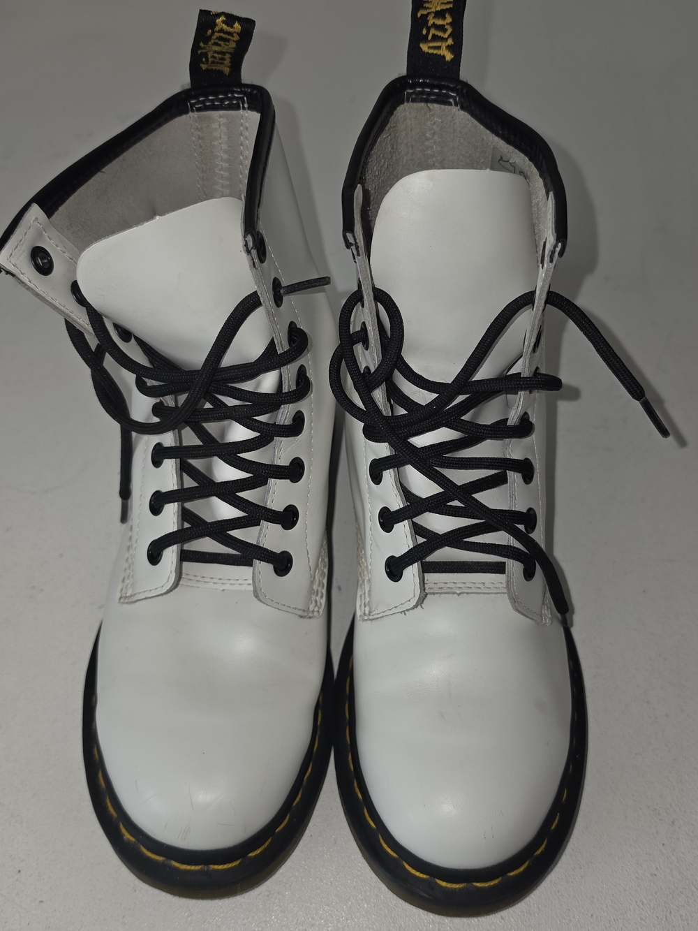Dr. Martens White 1460 Leather Boots